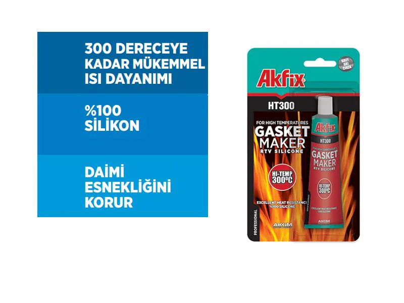 AKFIX YÜKSEK ISI SILIKONU RTV KIRMIZI SILIKON 50ml(24)
