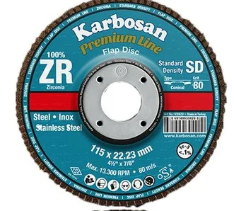 KARBOSAN FLAP DİSK ZR 80 Kum SD 115 x22 mm (KONİK)
