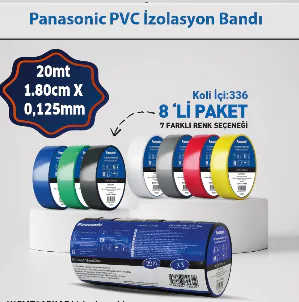 PANASONIC SİYAH PVC İZOLE BANT 20MT