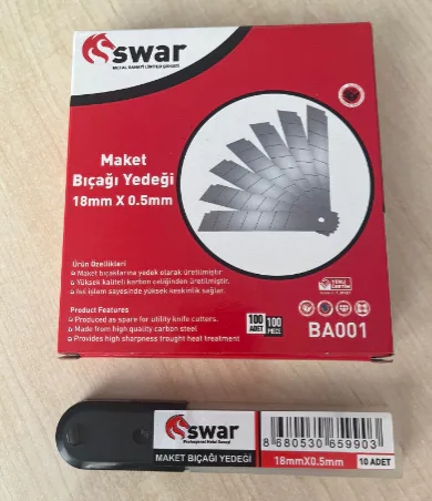 SWAR MAKET BIÇAĞI AĞZI 0,5 MM DÜZ (1PK=100ad)