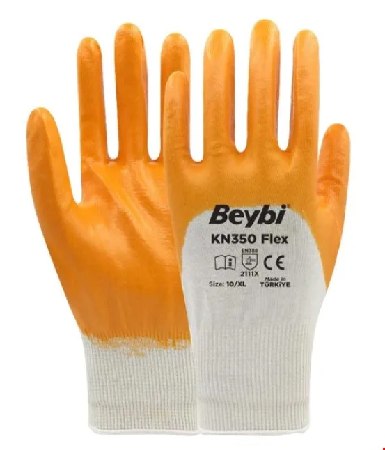 Beybi Nitril Örme Eldive*n KN350 Flex Sarı no:10