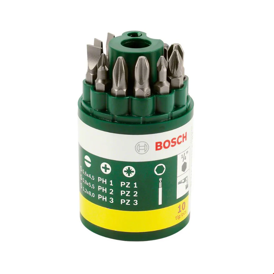 Bosch 2607019454 Vidalama Ucu Seti 10 Parça PH+PZ+S