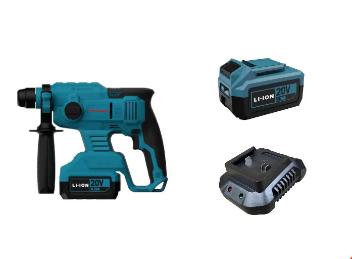 Catpower CAT4225 Set Akülü Kırıcı Delici Kömürsüz + 4.0 Ah Akü +Hızlı Şarj Aleti