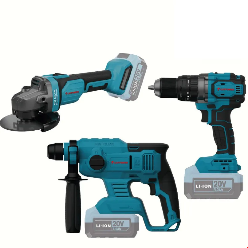 Catpower CAT4235 Set ( 3 Makine ) Kömürsüz 20V 2 ad. 4.0 Ah Akü +Şarj Aleti