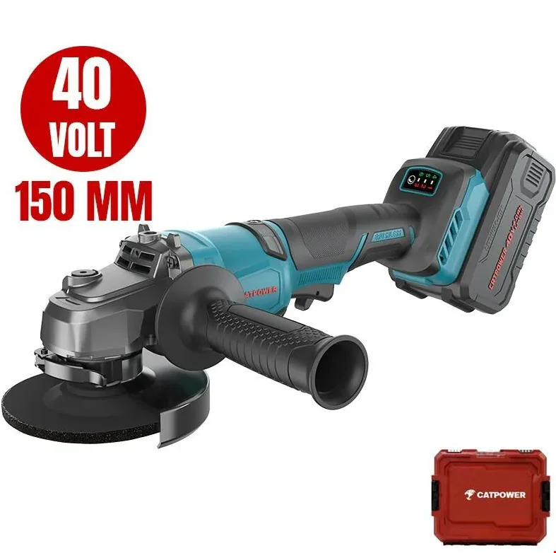 Catpower Cat4432 Kömürsüz Akülü Avuç Taşlama 150mm 40v+ 2x4.0 ah Akü + Hızlı Şarj
