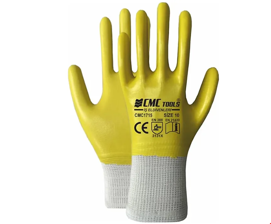 CMC 1715 Tam Kaplı Nitril Eldiven Sarı