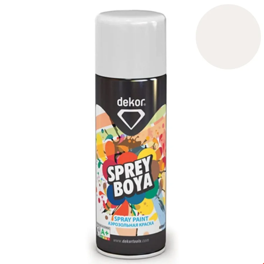 Dekor 650 Sprey Boya 400 ml Parlak Beyaz