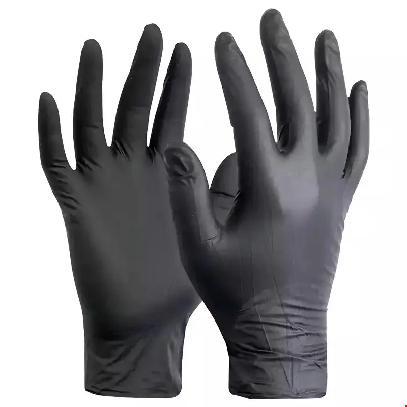 Junıor Dokulu Nitril Eldiven Siyah 2XL 50 Li