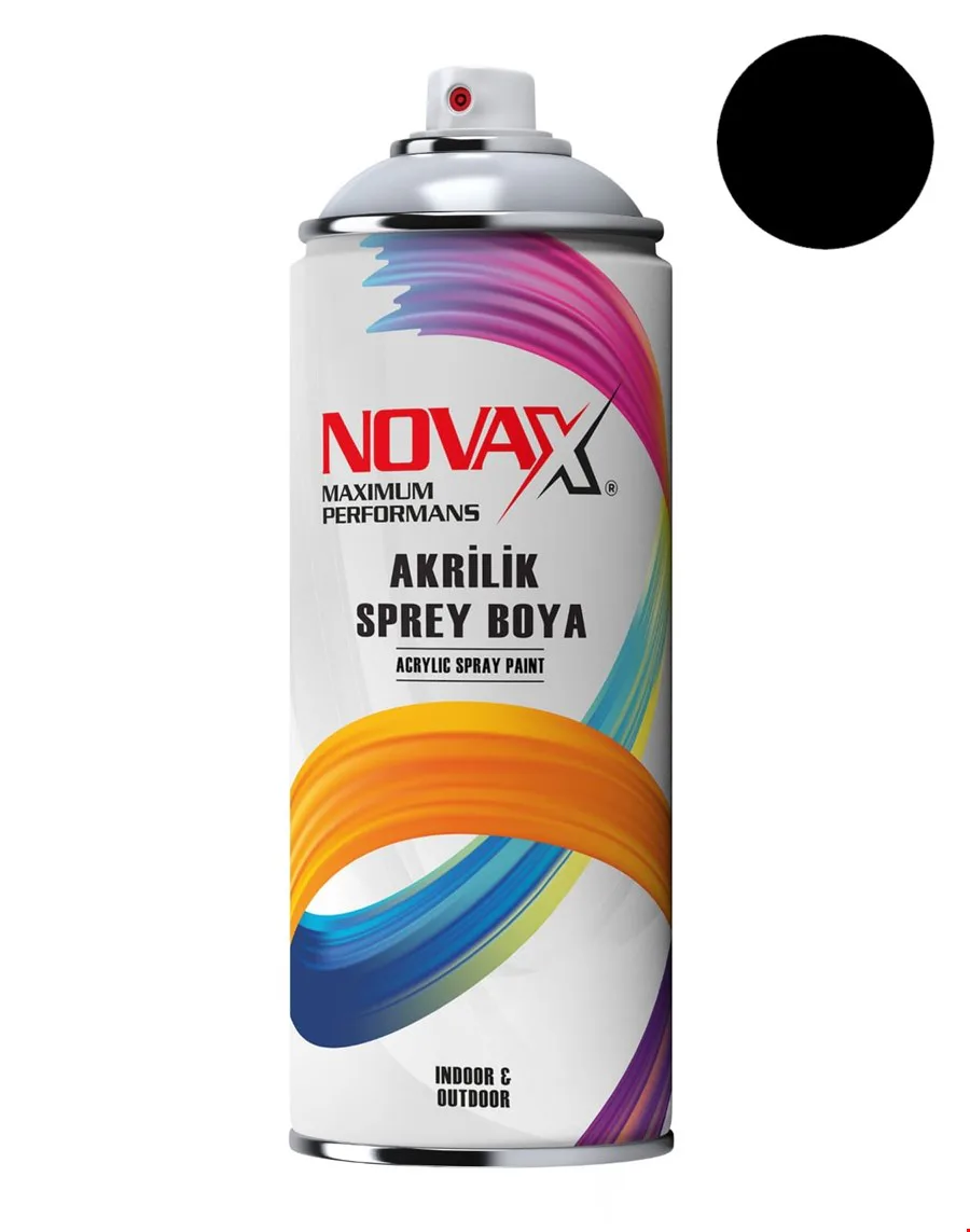 Novax Akrilik Sprey Boya 400 Ml Mat Siyah