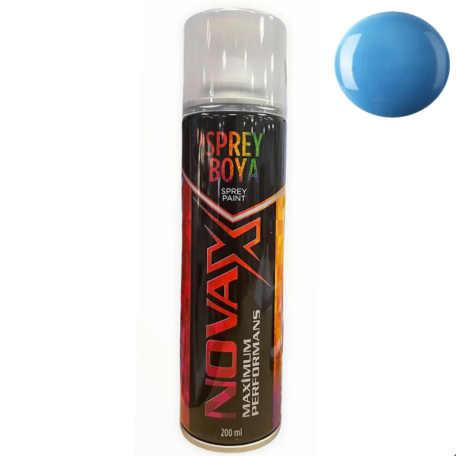 Novax Sprey Boya 200 ml Boncuk Mavi