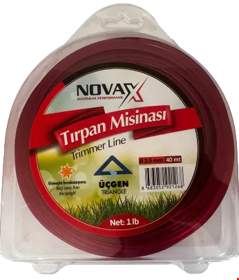 Novax Tırpan Misina Üçgen Kırmızı 3.5mm 40 mt