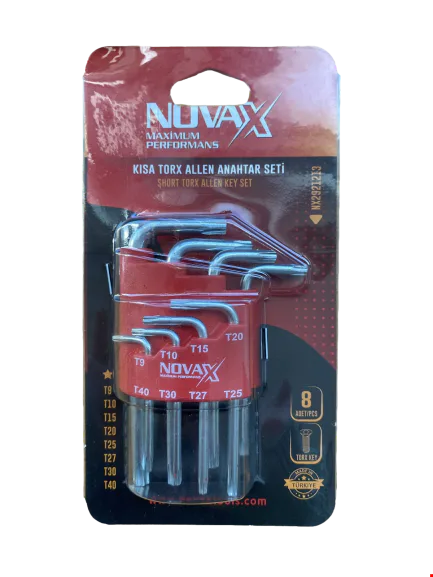 Novax Torx Alyan Anahtar Kısa 8'li Set