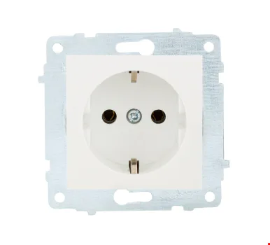 Ovivo 600-000301-217 Topraklı Priz Modül+Kapak Beyaz