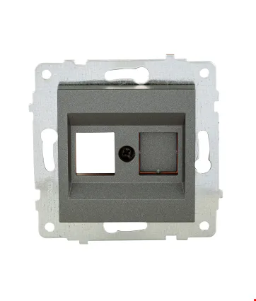 Ovivo 600-000311-233 Data Priz Jaksız Kapak+Modül Füme