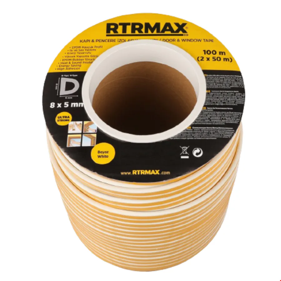 Rtr Kauçuk Kapı Pencere Bant Beyaz 2x50 mt RNP01