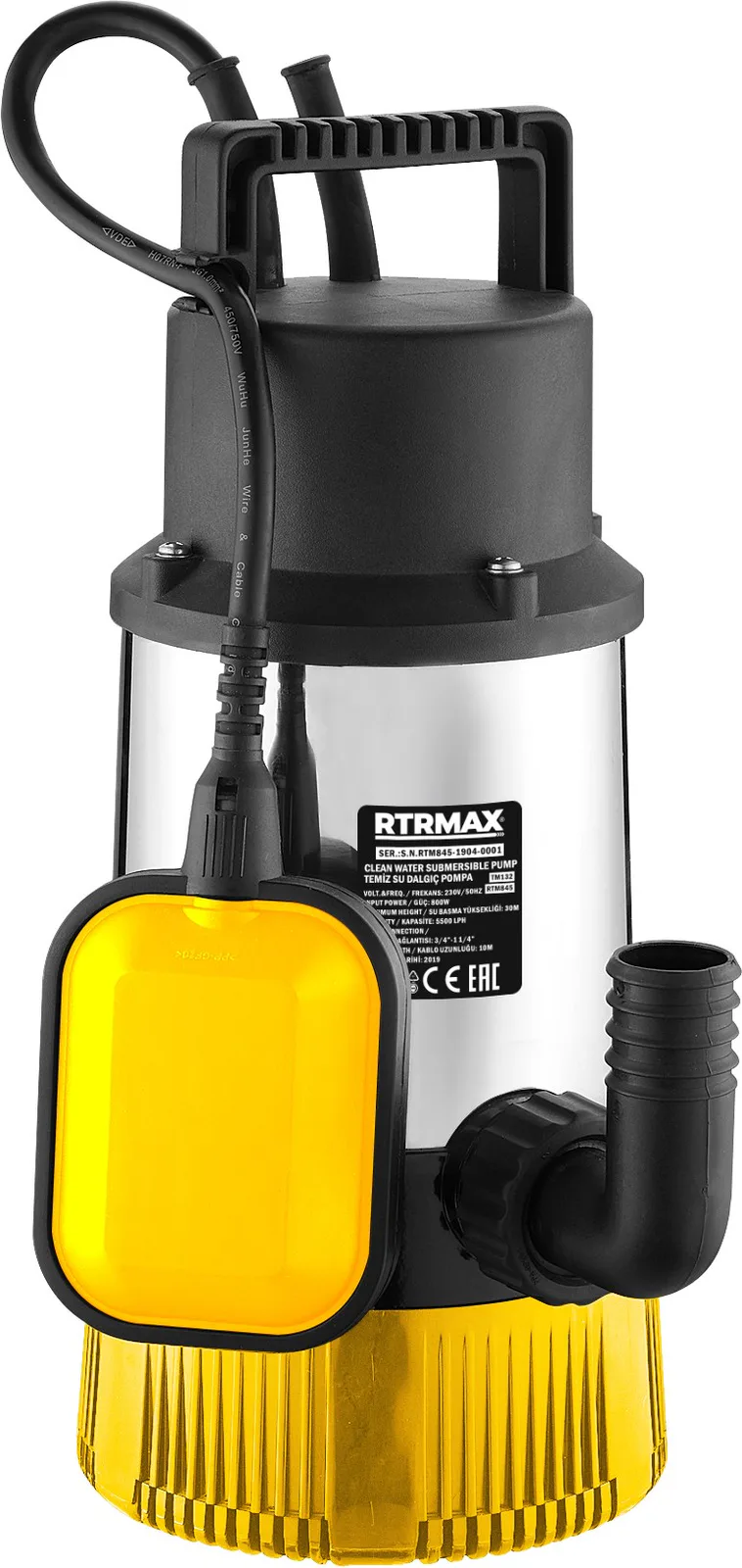 Rtrmax / Rtm845 Dalgıç Temiz Su 800W 30mt