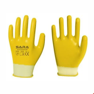 Sara S108 Tam Kaplı Eldiven Sarı 10 No