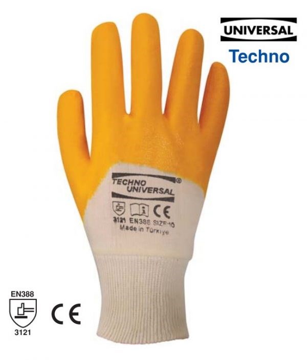 Üniversal Nitril 3121 Eldiven Techno Sarı 10 No