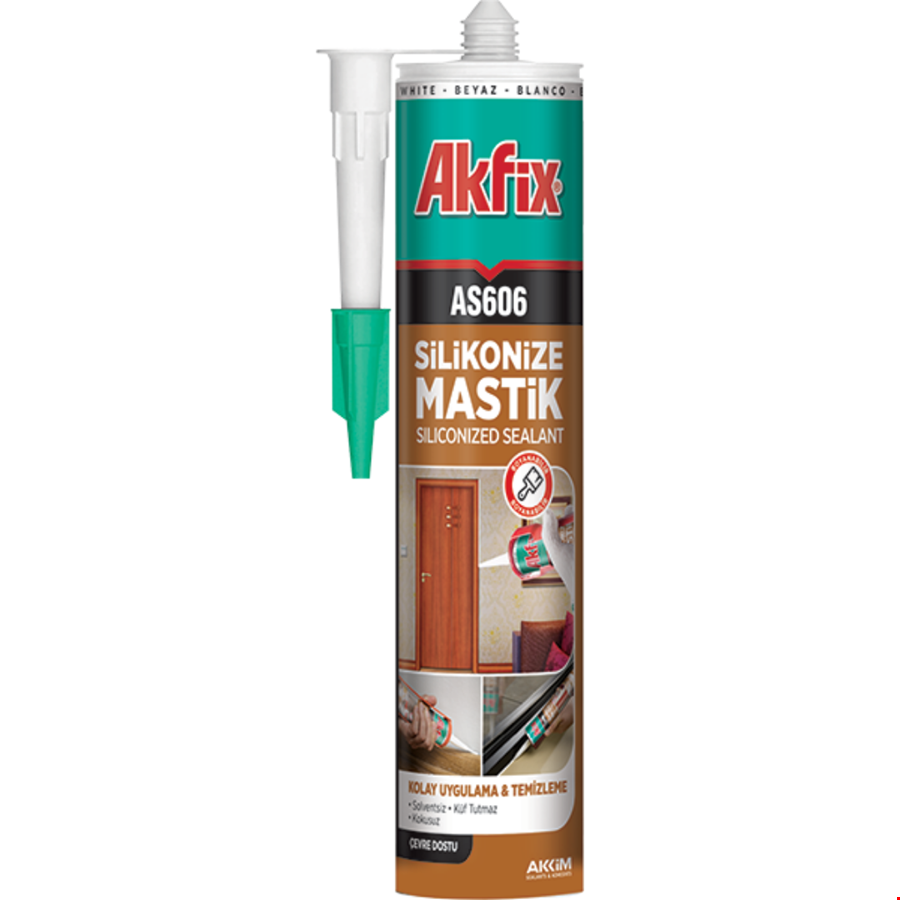 Akfix AA013 Silikonize Akrilik Mastik 500Gr Siyah