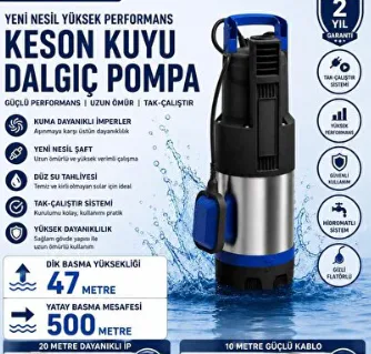 İBELTECH PASLANMAZ KİRLİ SU POMPASI 1.5 HP
