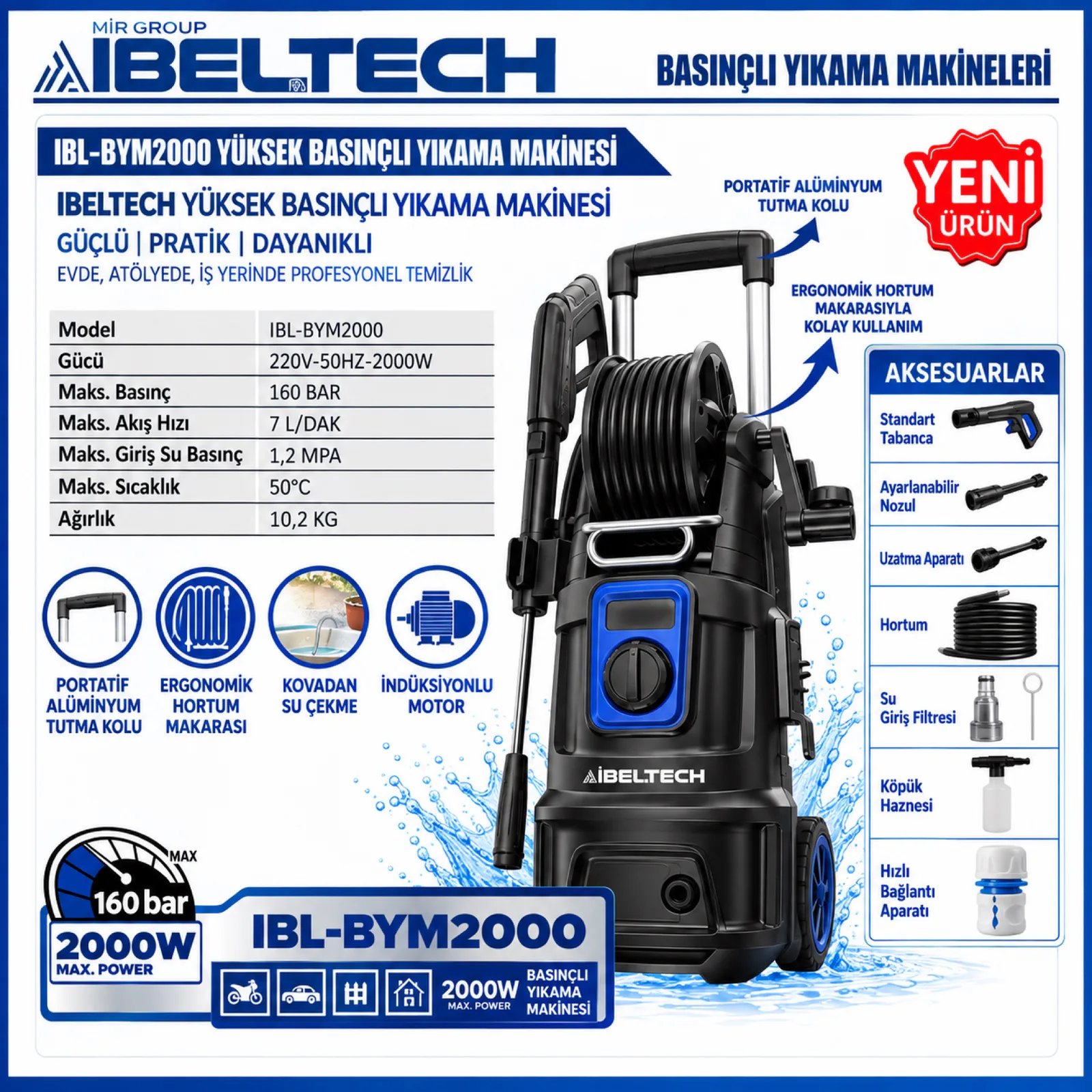 İBELTECH İND.BASINÇLI YIKAMA MAKİNA 160 BAR