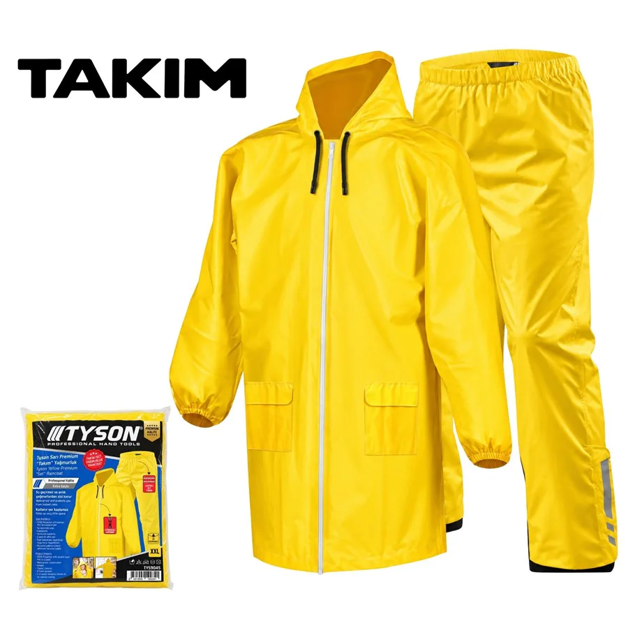 TYSON PREMIUM "TAKIM YAĞMURLUK SARI" (FERMUARLI)