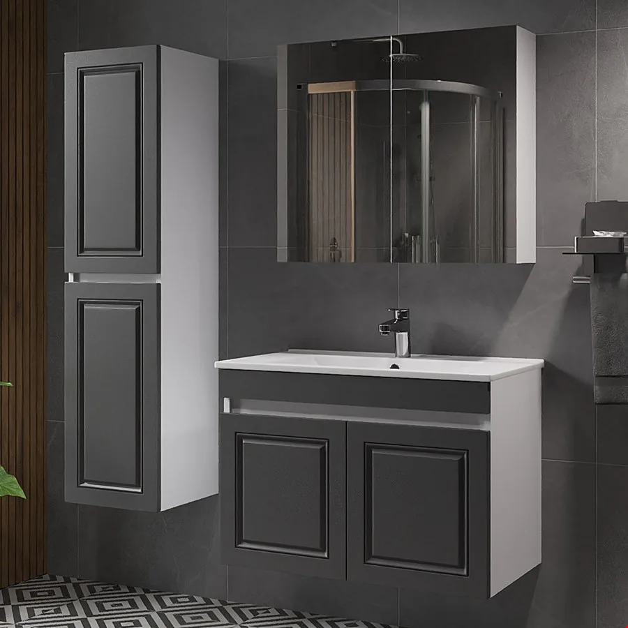 Casper Banyo Dolabı Antrasit 80 cm