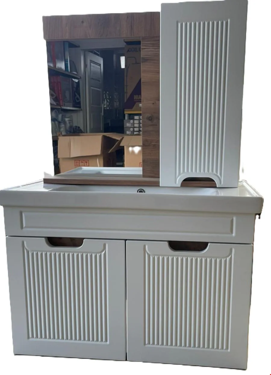 İpek Banyo Dolabı Beyaz Lavabolu 65 cm