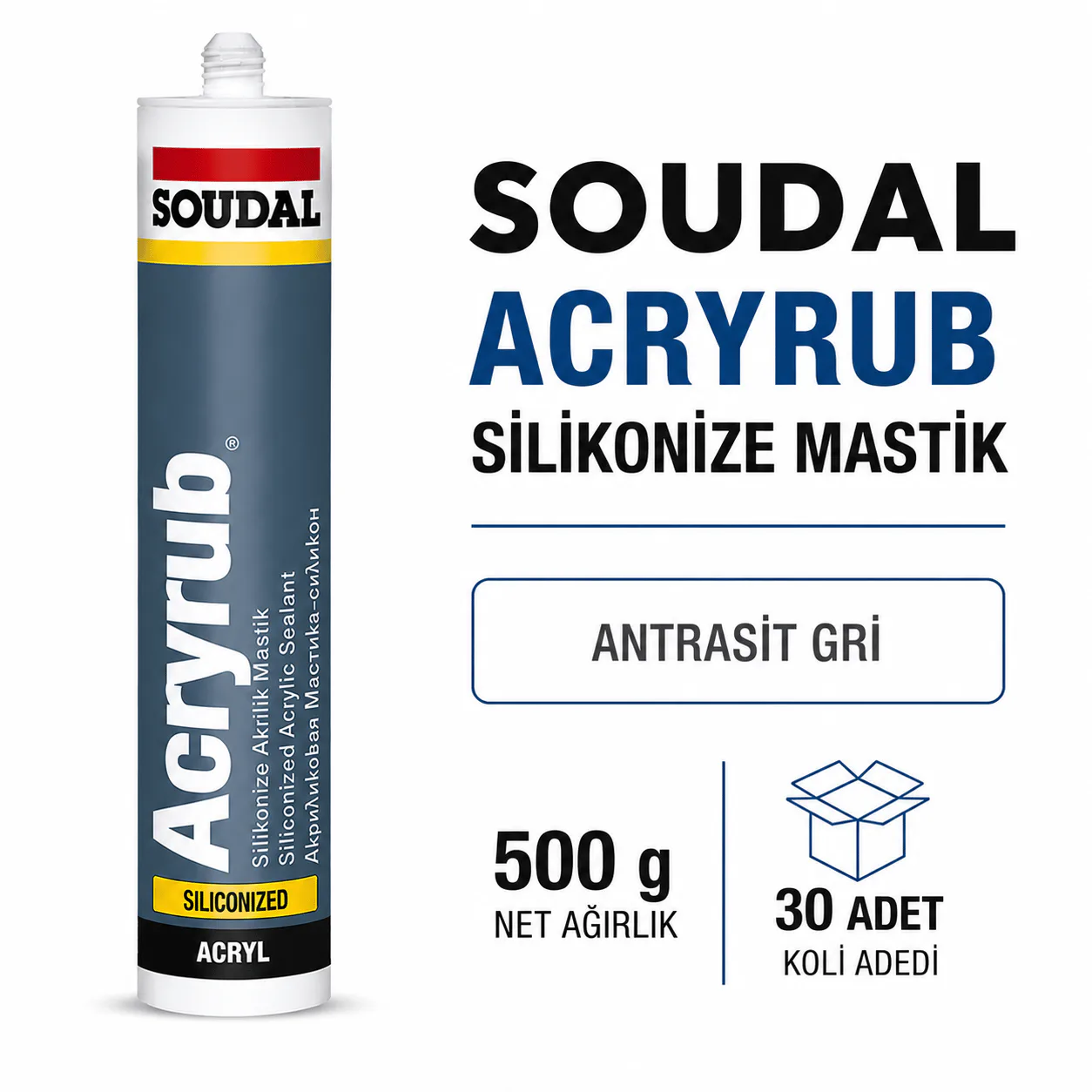 SOUDAL MASTİK ANTS. GRİ 500 GR (30)