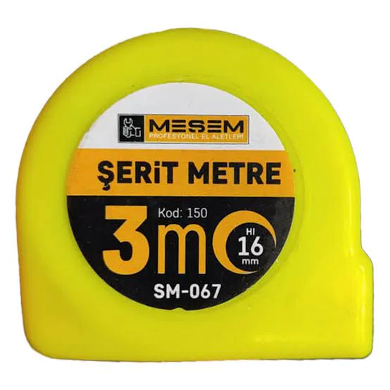 **MEŞEM ÇELİK ŞERİT METRE 3M+16 MM (12)