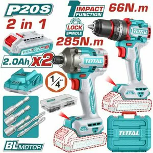 TOTAL 2 Lİ AVANTAJ SET - DARBELİ MATKAP, DARBELİ VİDALAMA