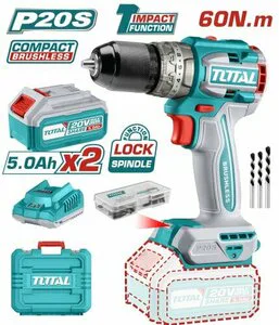 TOTAL LI-ION AKÜLÜ KÖMÜRSÜZ DARBELİ MATKAP 5 AH